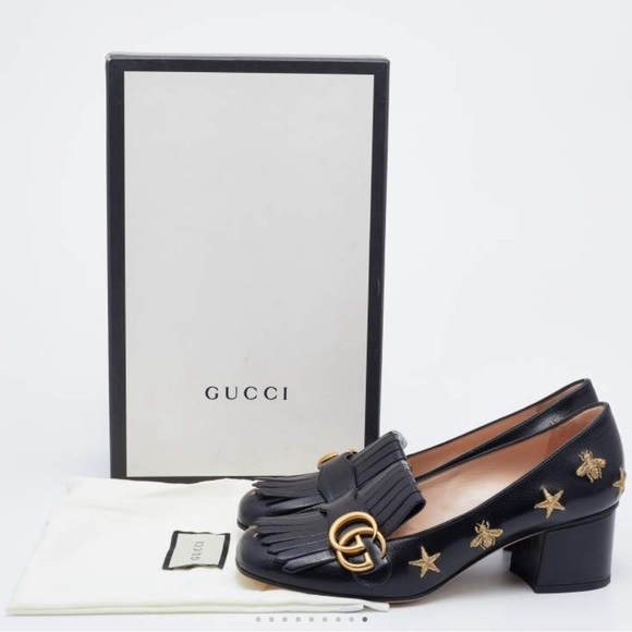 Gucci Shoes - Gucci heeled fringe bee star loafer